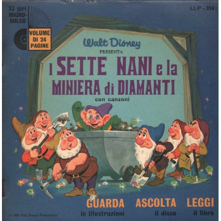 Walt Disney Vinile 7" 45 giri La Storia Di I Sette Nani E La Miniera Di Diamanti Nuovo