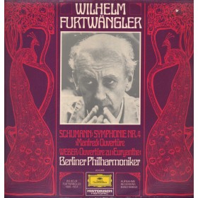 Schumann, Weber, Furtwangler LP Vinile Symphonie Nr. 4 Manfred, Zu Euryanthe, Ouverture Nuovo
