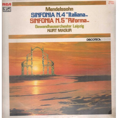 Mendelssohn ‎LP Vinile Sinfonia N.4 Italiana, N.5 Riforma / RCA – VL71233 Sigillato