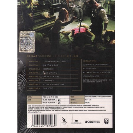 CSI-Crime Scene Investigation Stag. 08 Episodi 1- 8 DVD Various / 8033844181064