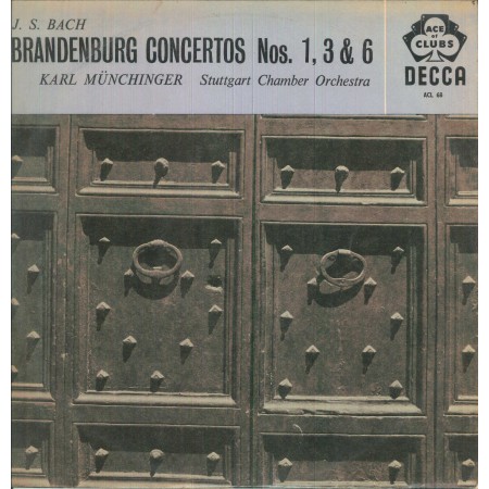 Bach, Munchinger LP Vinile Brandenburg Concertos Nos. 1, 3, 6 Vol. 1 / ACL68 Nuovo