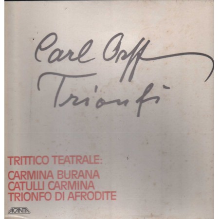 Carl Orff LP Vinile Trionfi, Burana - Carmina - Trionfo di Afrodite / ACN40003 Sigillato