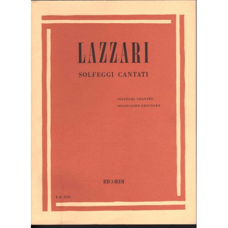 Lazzari Libro Spartito Solfeggi Cantati / Ricordi Nuovo 9790041822563