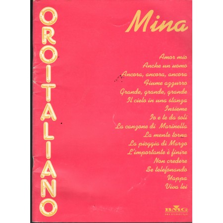 Oro Italiano - Linea Melodica, Accordi E Testo Libro - Spartito Mina Nuovo