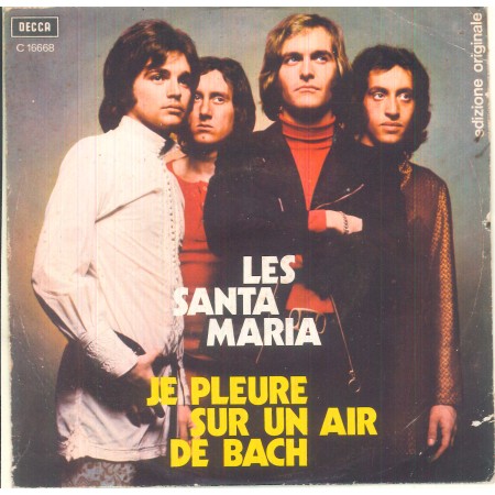 Les Santa Maria Vinile 7" 45 giri Je Pleure Sur Un Air De Bach / C16668 Nuovo