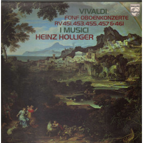 Vivaldi I Musici Heinz Holliger ‎Lp Five Oboe Concertos RV 451 453 455 457 461