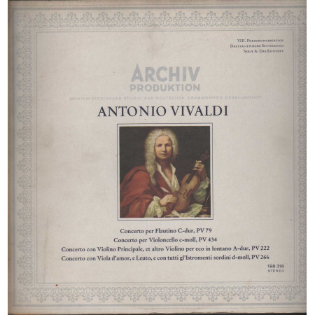 Antonio Vivaldi LP Concerto Per Flautino C Dur, P V 79, Per Violoncello C Moll, P V 434 ‎