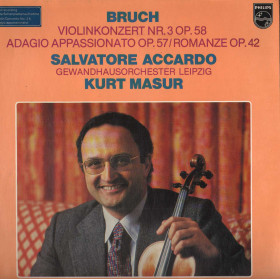 Bruch, Accardo, Leipzig LP Violin No. 3, Op. 58, Adagio Op. 57 Romance, Op. 42 Nuovo