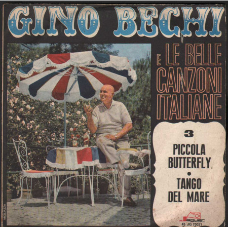 Gino Bechi Vinile 7" 45 giri Piccola Butterfly / Tango Del Mare / JGR74001 Nuovo